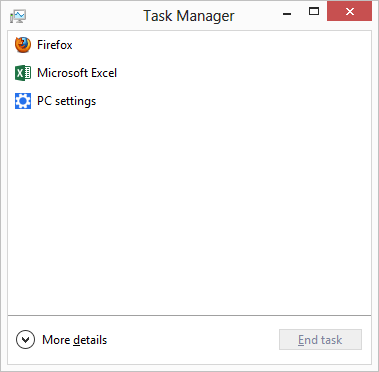 Task Manager Compact View24 چگونه با استفاده از Windows 8 Task Manager سرویس ها را کنترل کنیم؟